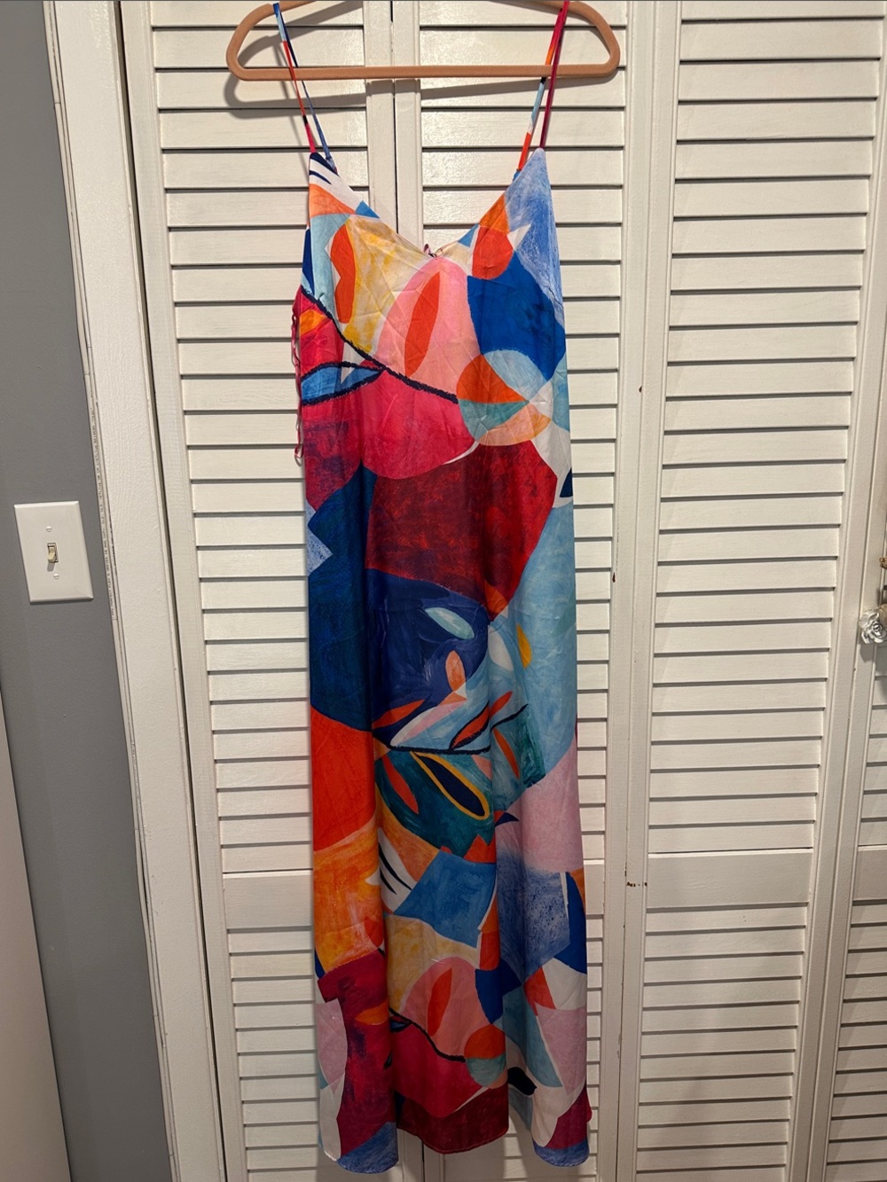 Nicole Miller Colorful Abstract Slip Dress - Vibrant Multi-Color